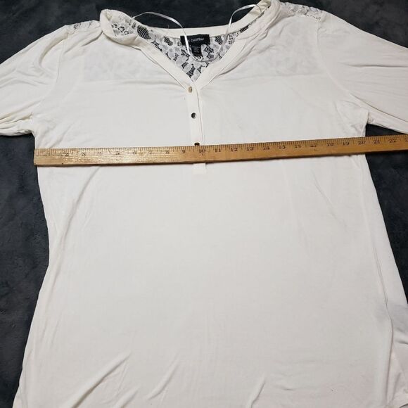Le Chateau Lace Details 3/4 Sleeve Blouse Size XL - Picture 3 of 8
